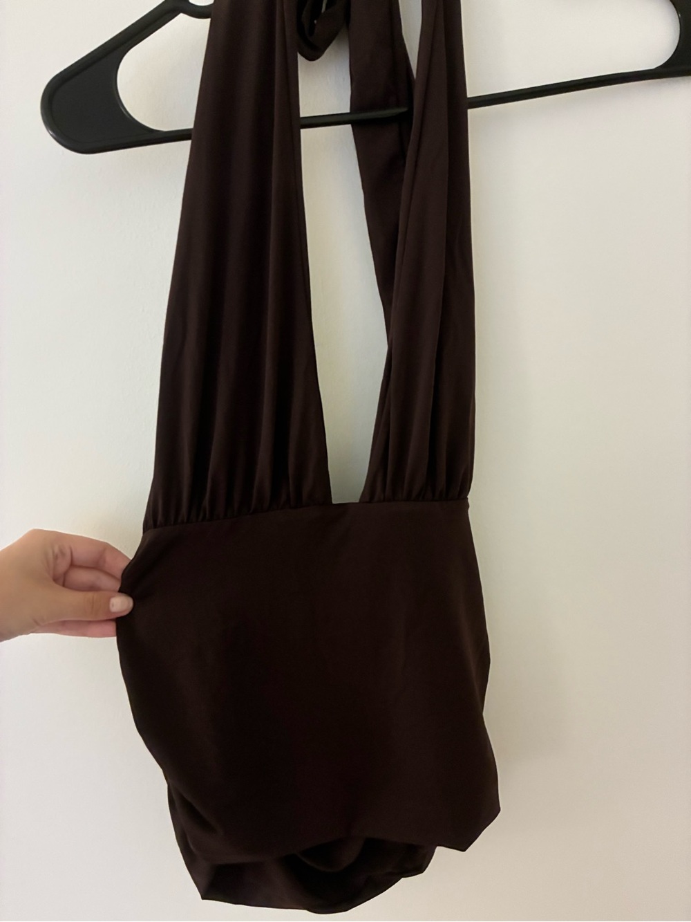 Zara Dark Brown Halter Neck Top